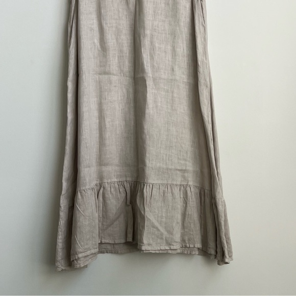 Terzo Millennio Italian Linen Shift Dress Minimalist Tie Back Vacation Resort L - Picture 9 of 12